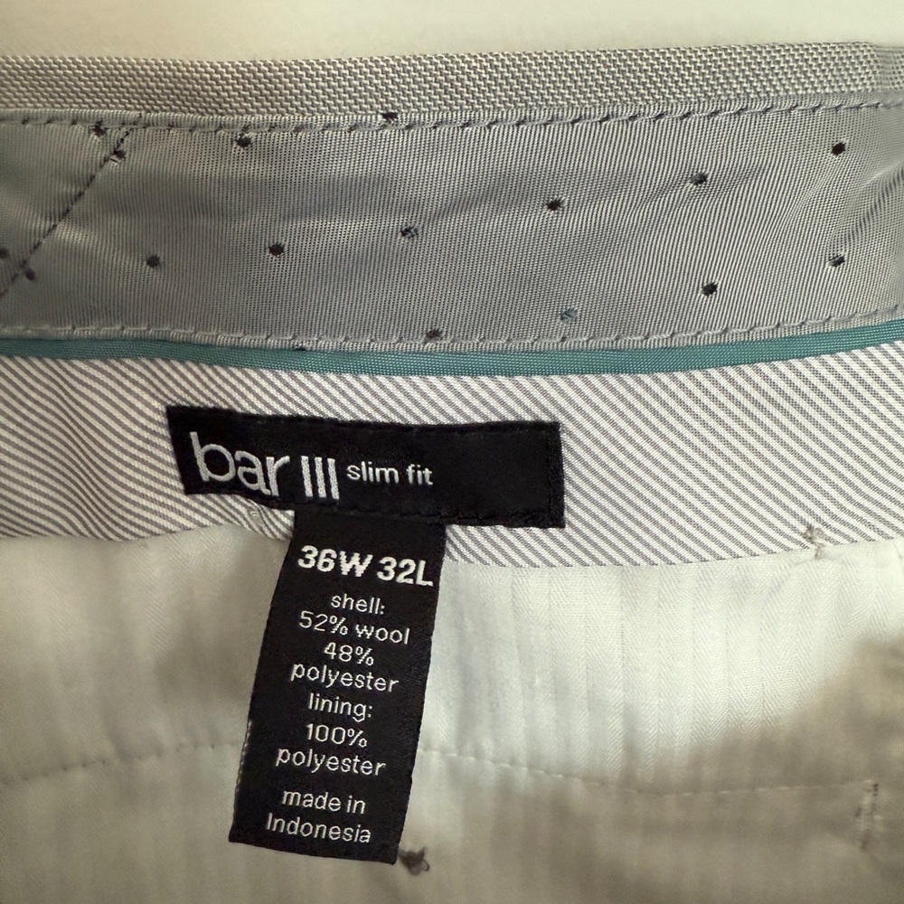 Men's Bar III Slim‎ Fit Light Gray Suit Sport Coat and Slacks - Picture 8 of 14